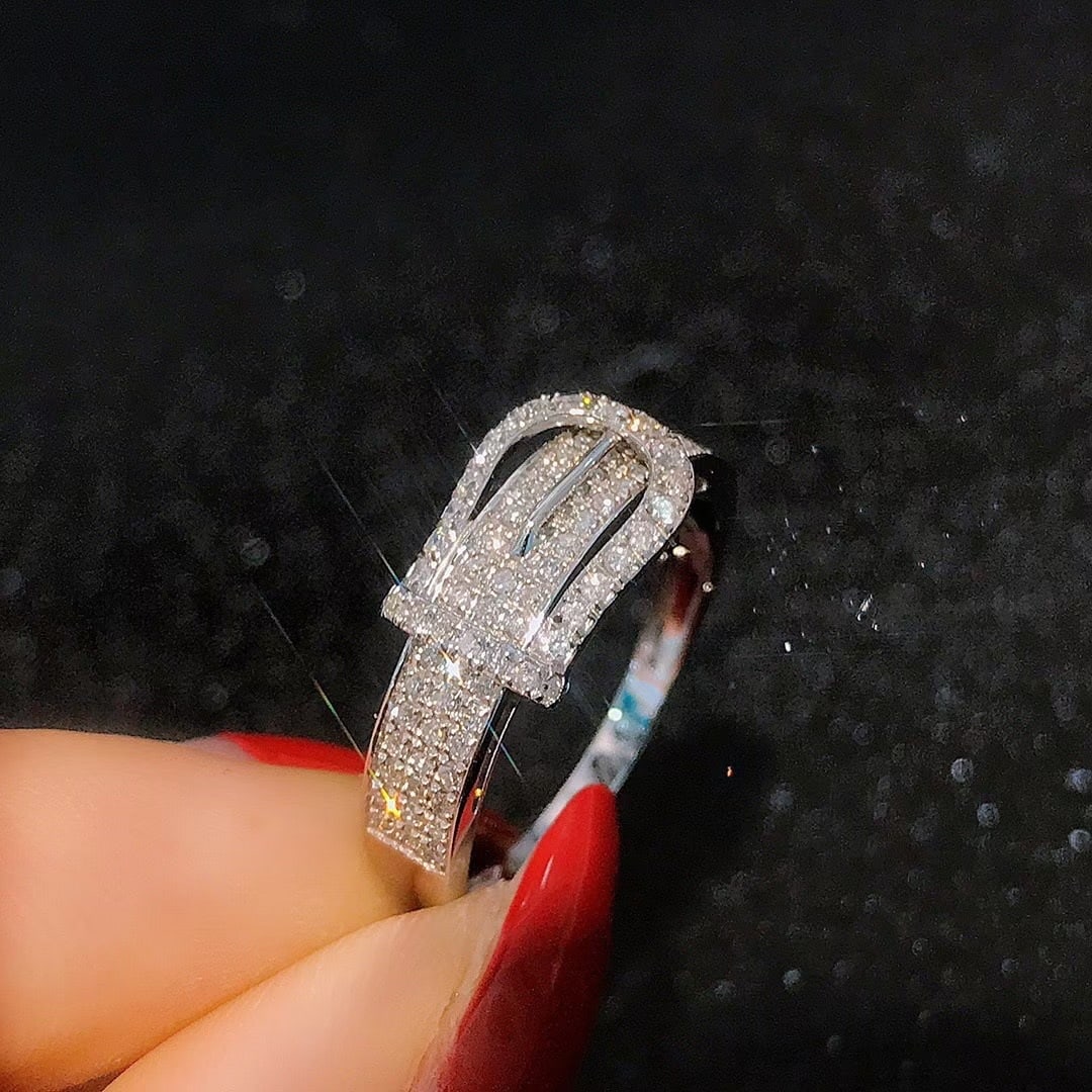 14k Gold 0.4 Ct Natural H Diamond Ring - 4