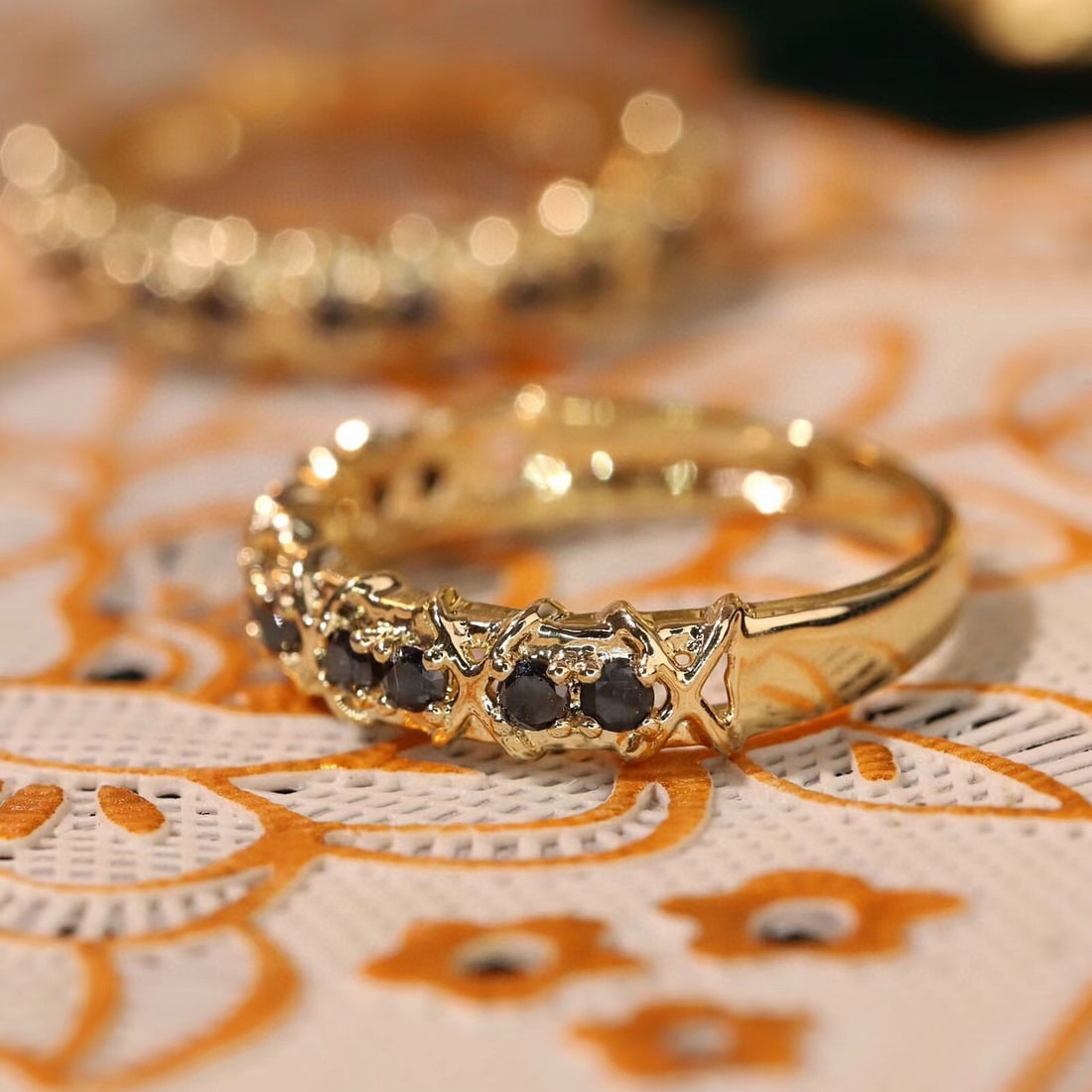 14k Gold 0.4 Ct Natural Black Diamond Ring - 2