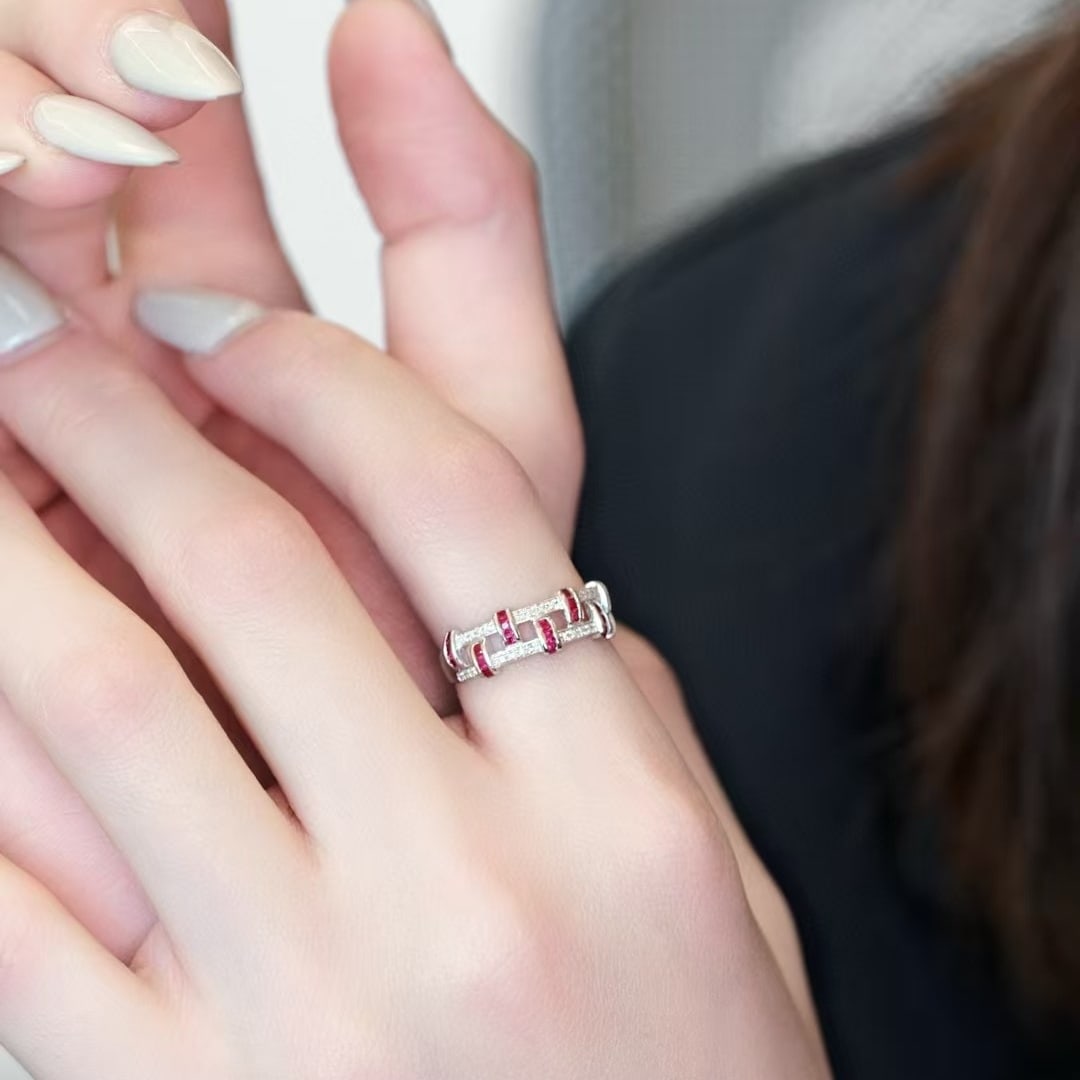 14k Gold 0.88 Ctw Natural Ruby & Diamond Ring - 5