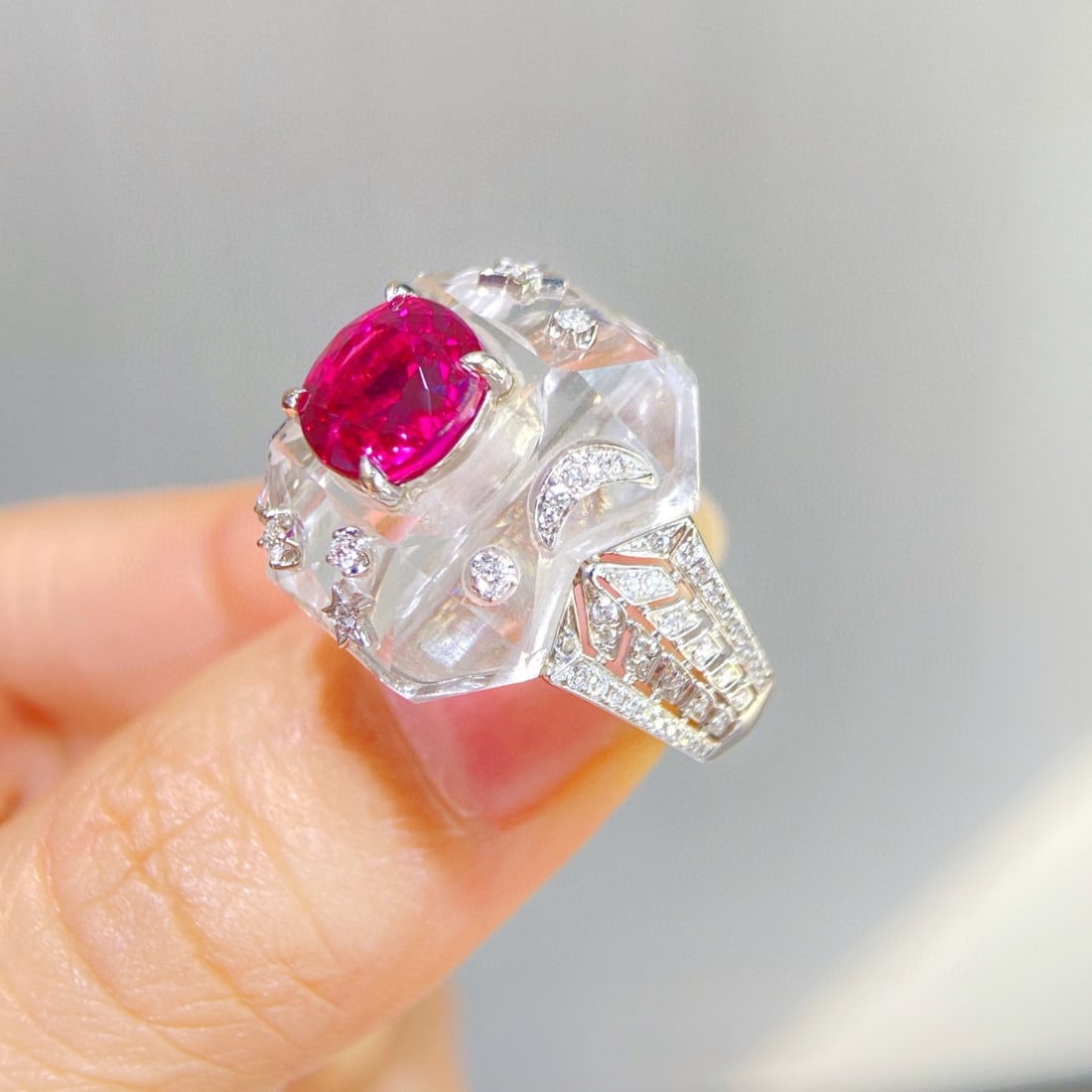 14k Gold 13.13 Ctw Natural Tourmaline & Diamond Ring - 3