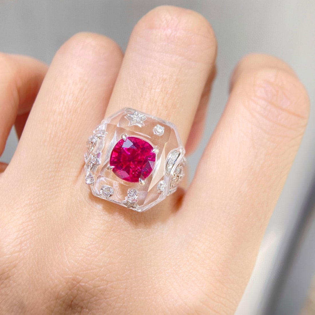 14k Gold 13.13 Ctw Natural Tourmaline & Diamond Ring - 4