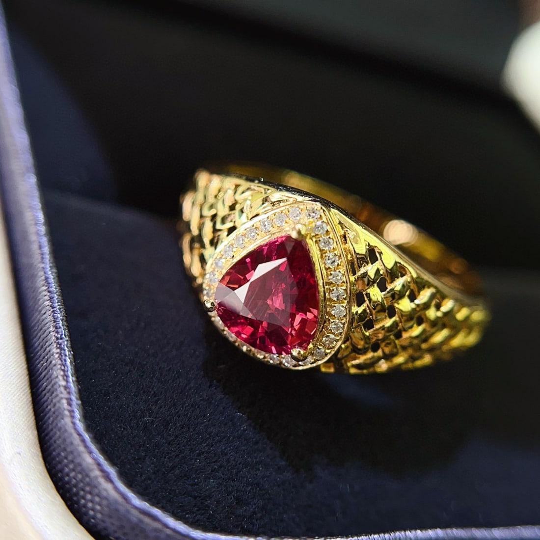 14k Gold 1.15 Ct Natural Ruby & Diamond Ring - 3