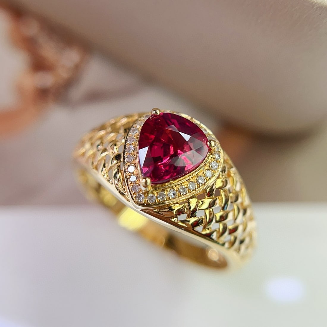 14k Gold 1.15 Ct Natural Ruby & Diamond Ring - 5