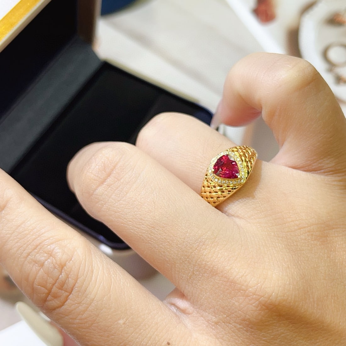 14k Gold 1.15 Ct Natural Ruby & Diamond Ring - 6