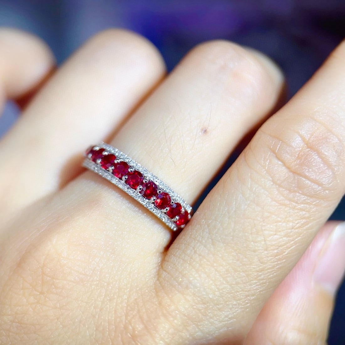 14k Gold 1.2 Ct Natural Ruby & Diamond Ring - 6