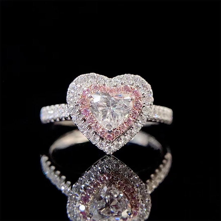 Gia Certified 14k Gold 0.5 Ct Natural E Si1 Heart Diamond Ring: Ref:231062013 // gold content:14k gold // ring size:7. 25us // // main gemstone:diamond // certified:gia // shape:heart // carat weight:0. 5ct // clarity grade:si1 // color:e // treatment:natural