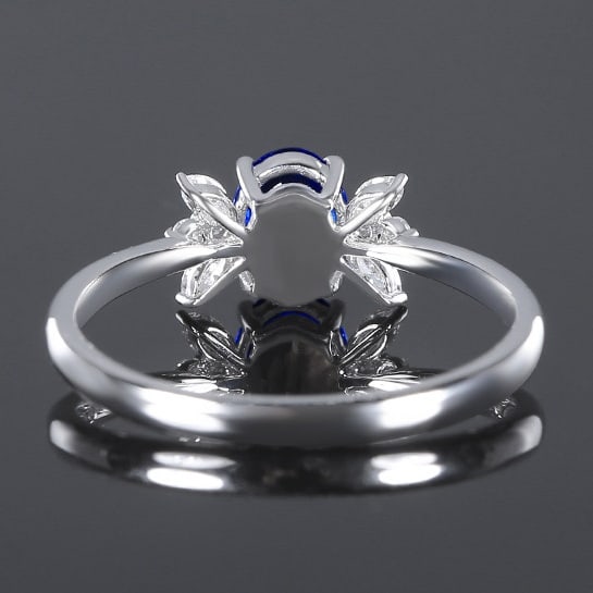 14k Gold 0.82 Ctw Natural Sapphire & Diamond Ring - 4