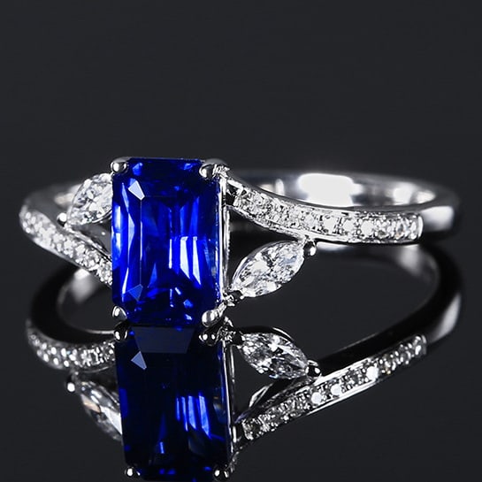 14k Gold 1.45 Ctw Natural Sapphire & Diamond Ring - 2