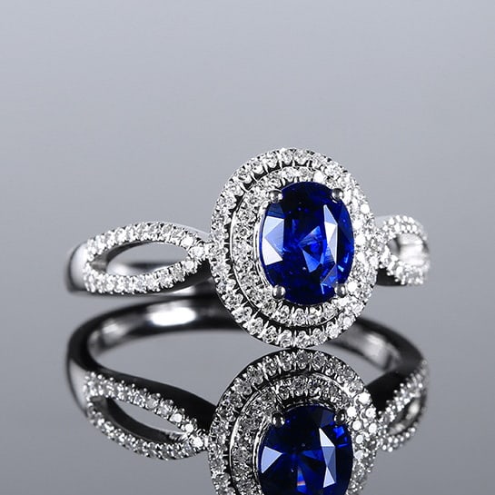 14k Gold 1.42 Ctw Natural Sapphire & Diamond Ring - 2