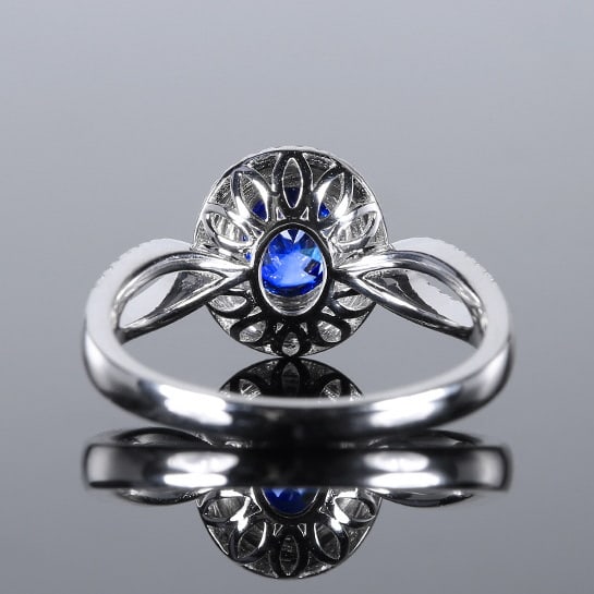 14k Gold 1.42 Ctw Natural Sapphire & Diamond Ring - 3