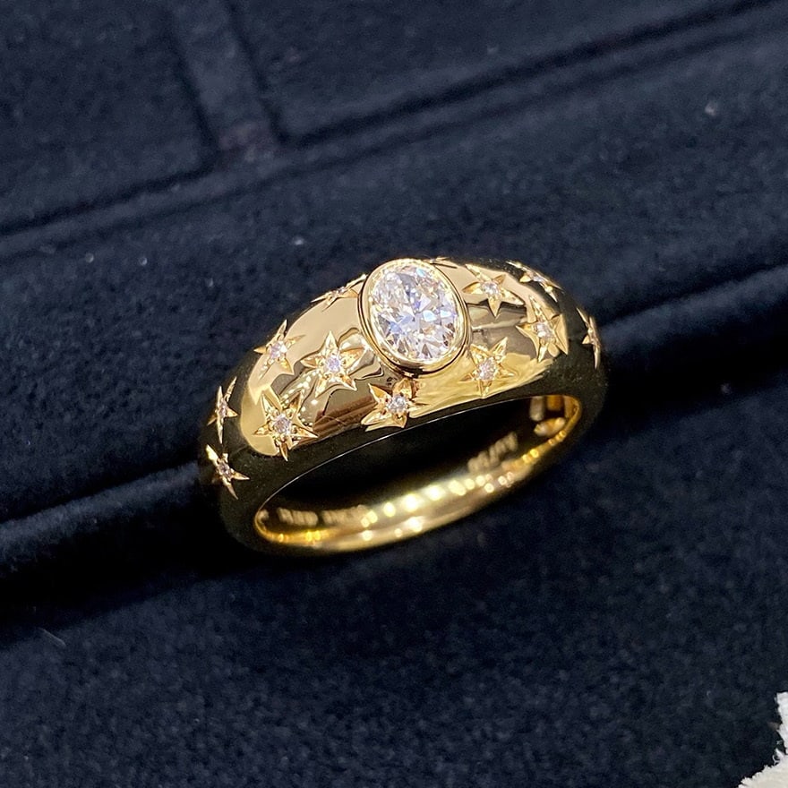 14k Gold 0.3 Ct Natural H Diamond Ring - 4