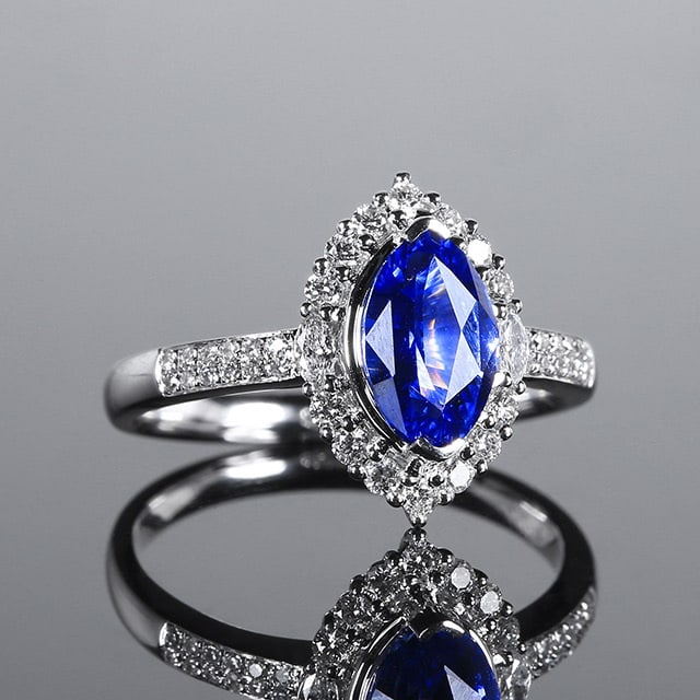 14k Gold 1.97 Ctw Natural Sapphire & Diamond Ring - 2