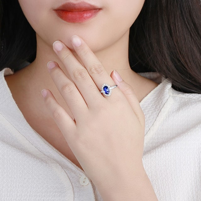 14k Gold 1.97 Ctw Natural Sapphire & Diamond Ring - 4