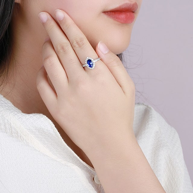 14k Gold 1.97 Ctw Natural Sapphire & Diamond Ring - 5