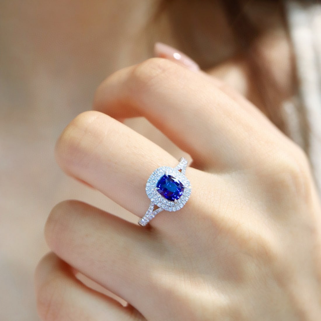 14k Gold 1.88 Ctw Natural Sapphire & Diamond Ring - 5