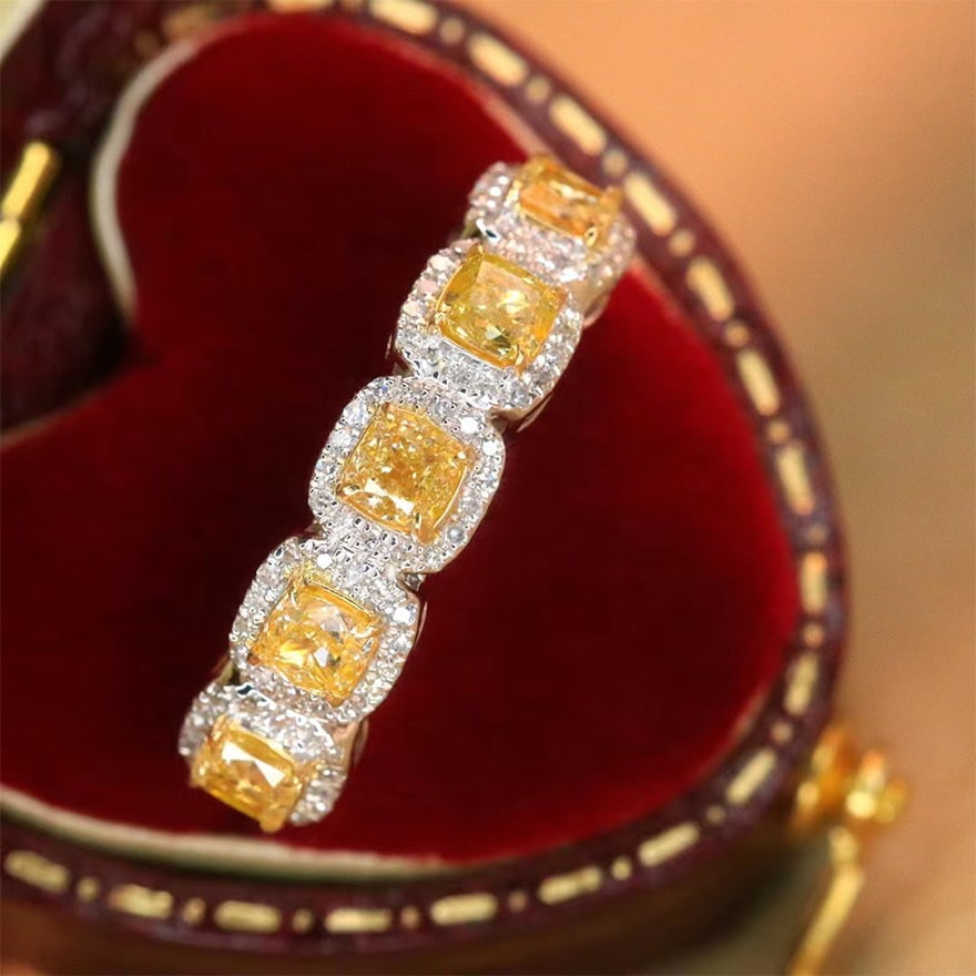 14k Gold 1.2 Ct Natural Color Diamond Ring: Ref:231062105 // gold content:14k gold // ring size:7. 25us // // main gemstone:diamond // shape:multiply // carat weight:1. 2ct // clarity grade:vs-si // color:color // treatment:natural //