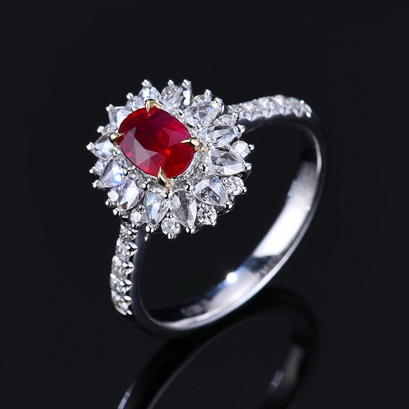 14k Gold 1.41 Ctw Natural Ruby & Diamond Ring - 4