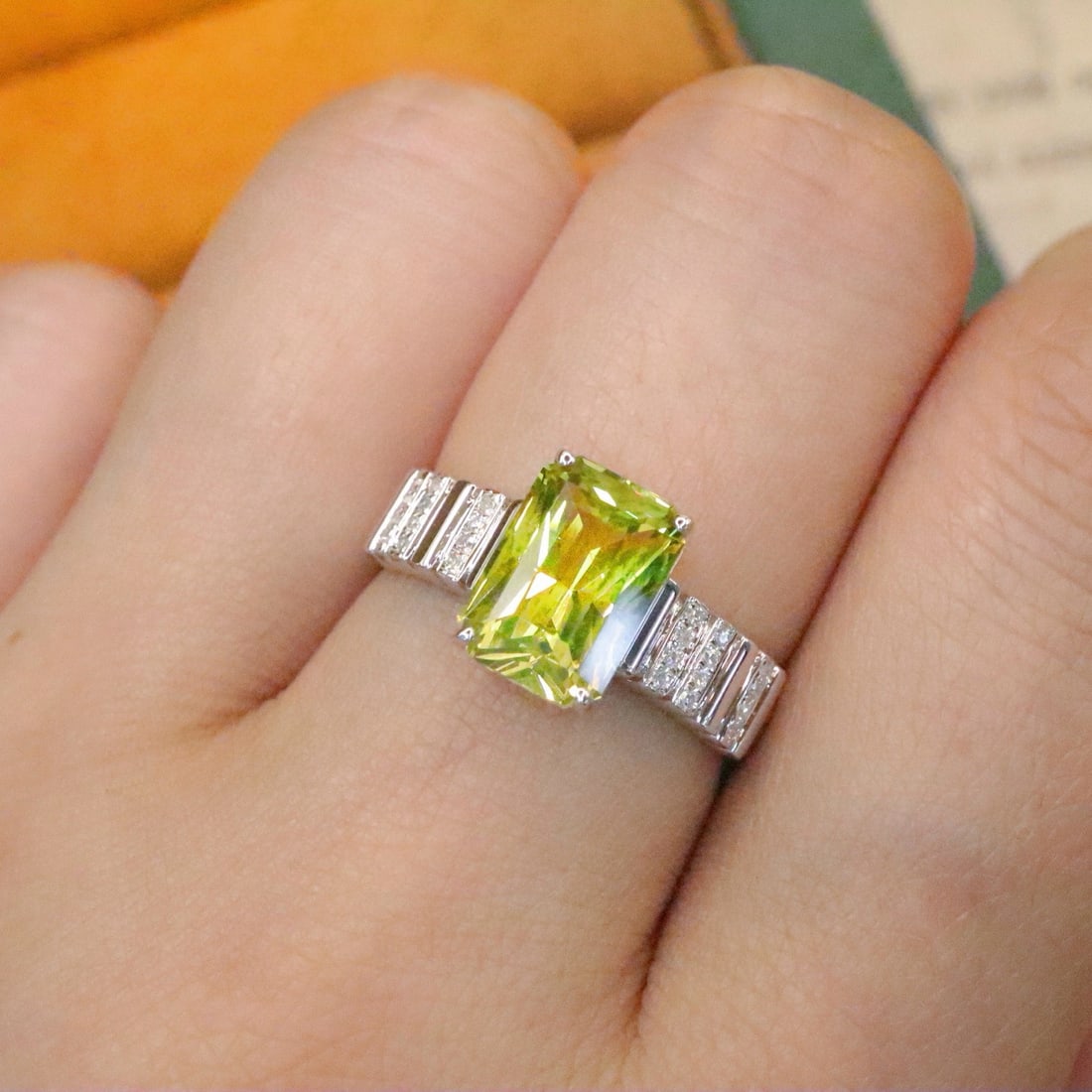 14k Gold 2.87 Ctw Natural Chrysoberyl & Diamond Ring - 5