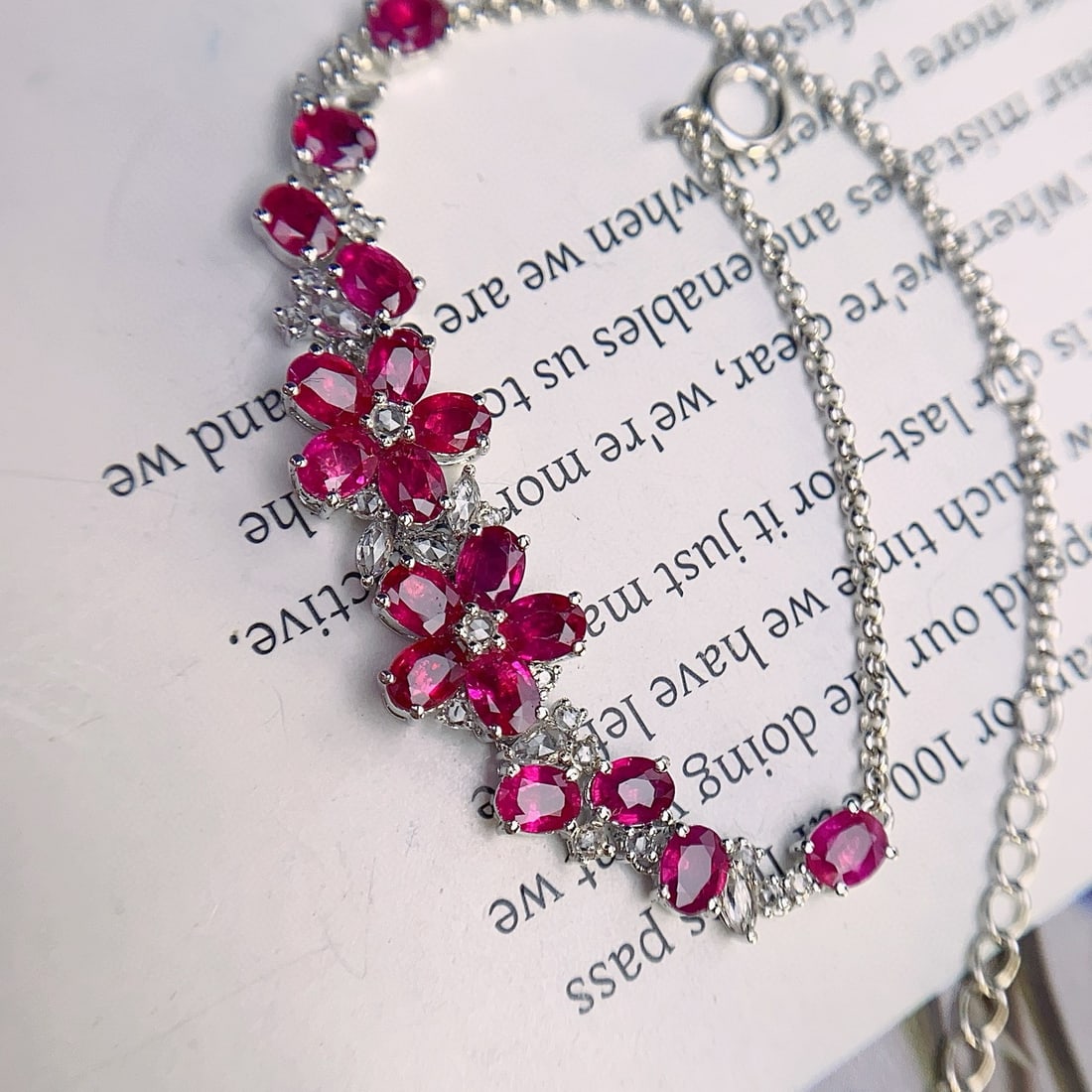 14k Gold 5.10 Ct Natural Ruby & Sapphire Bracelet - 4