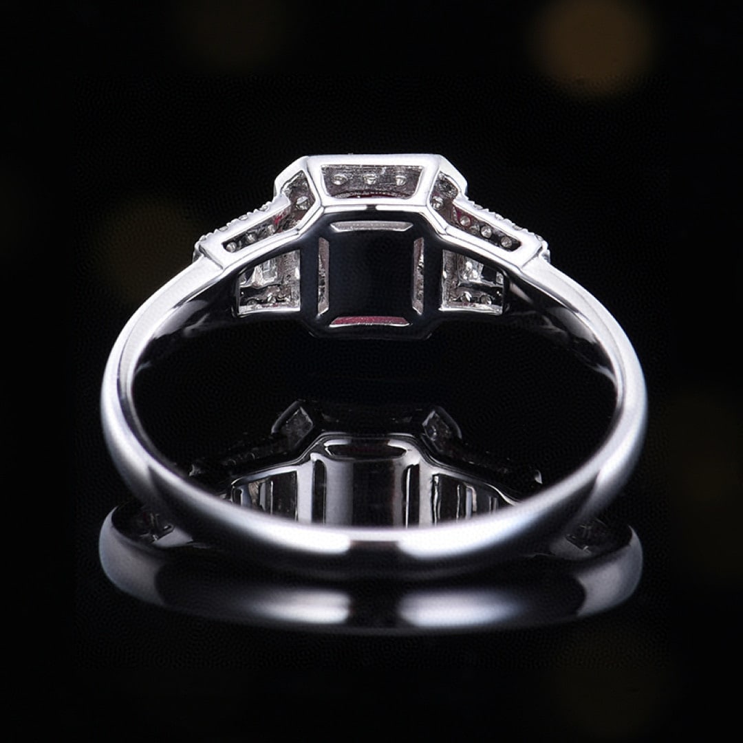 14k Gold 0.62 Ctw Natural Ruby & Diamond Ring - 4