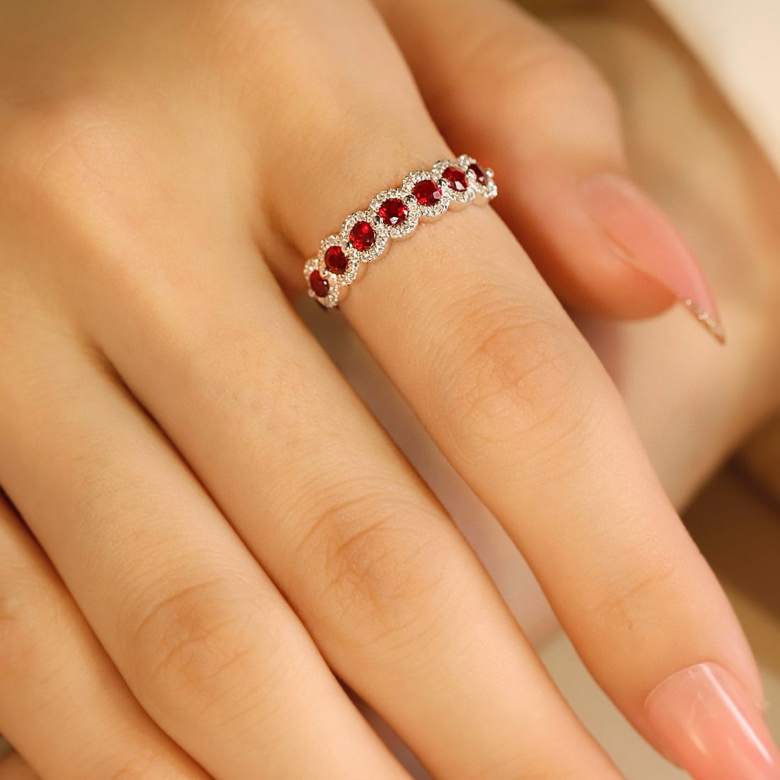 14k Gold 1.47 Ctw Natural Ruby & Diamond Ring - 5