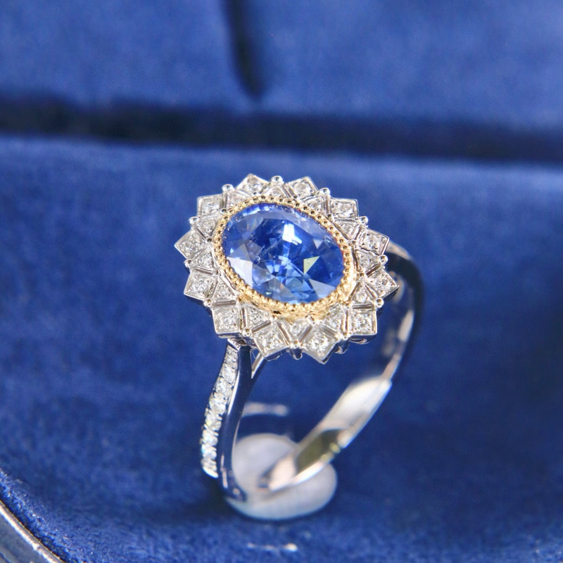 14k Gold 3.00 Ctw Natural Sapphire & Diamond Ring/pendant( Without Chain ) - 4