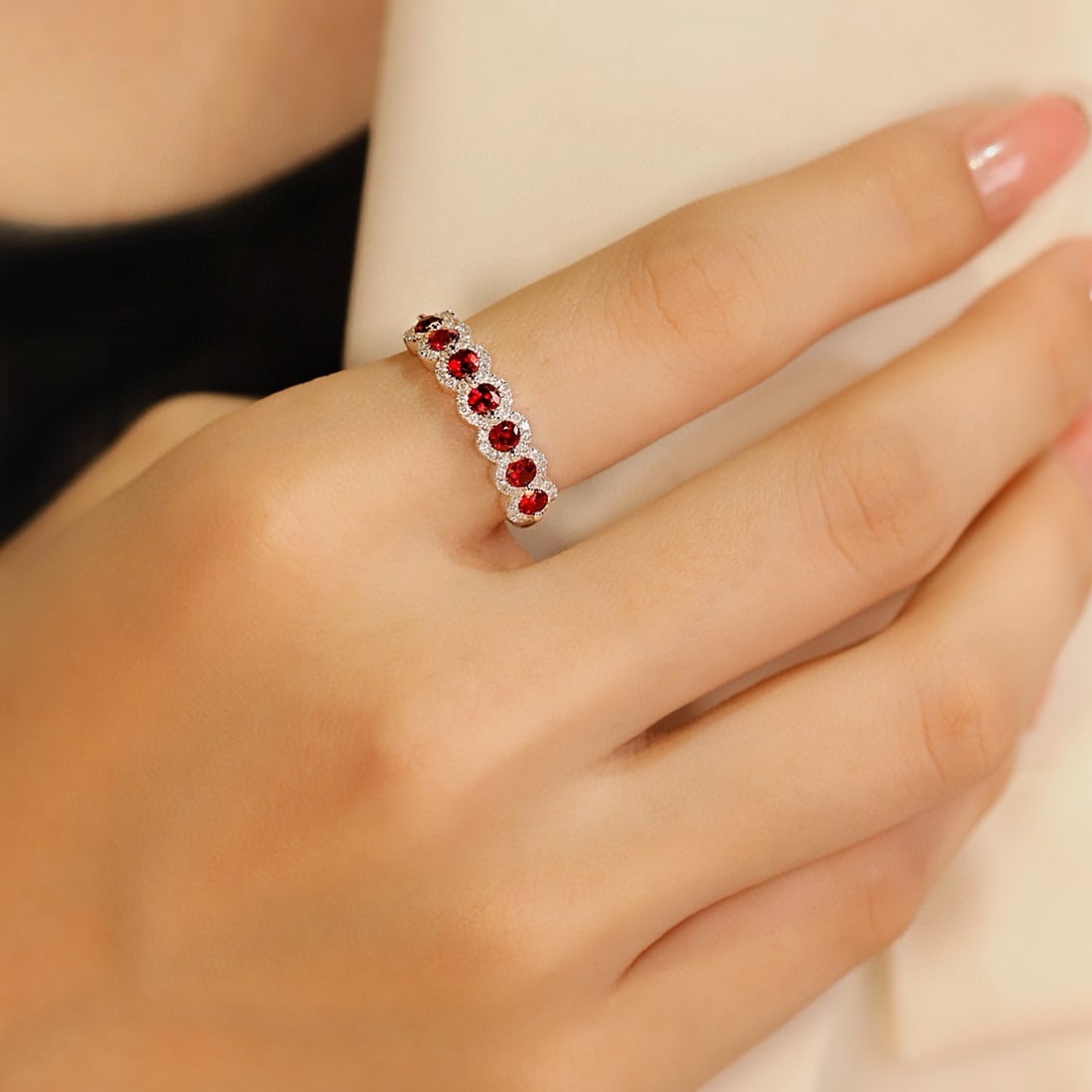 14k Gold 1.47 Ctw Natural Ruby & Diamond Ring - 2