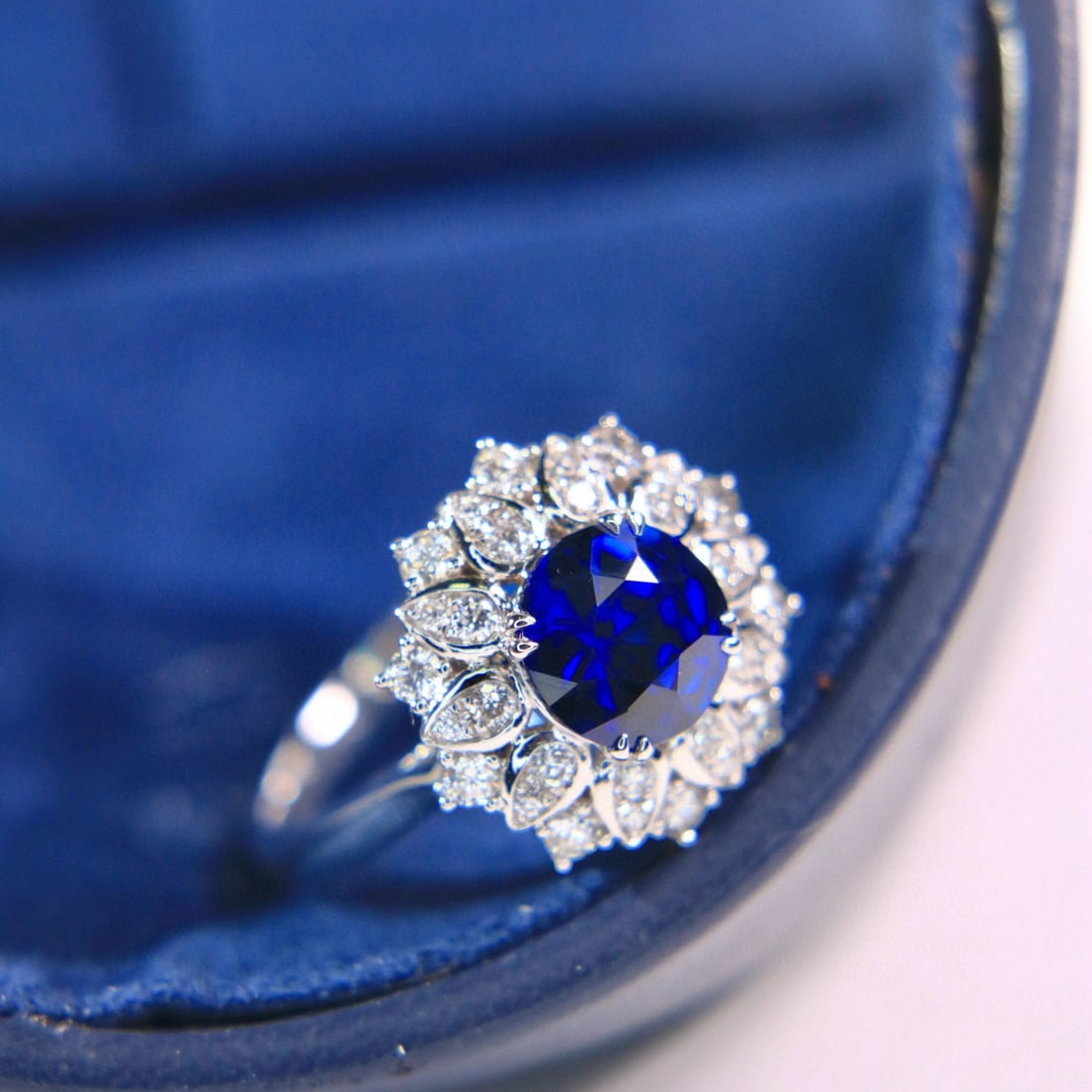 14k Gold 2.94 Ctw Natural Sapphire & Diamond Ring/pendant( Without Chain ) - 2