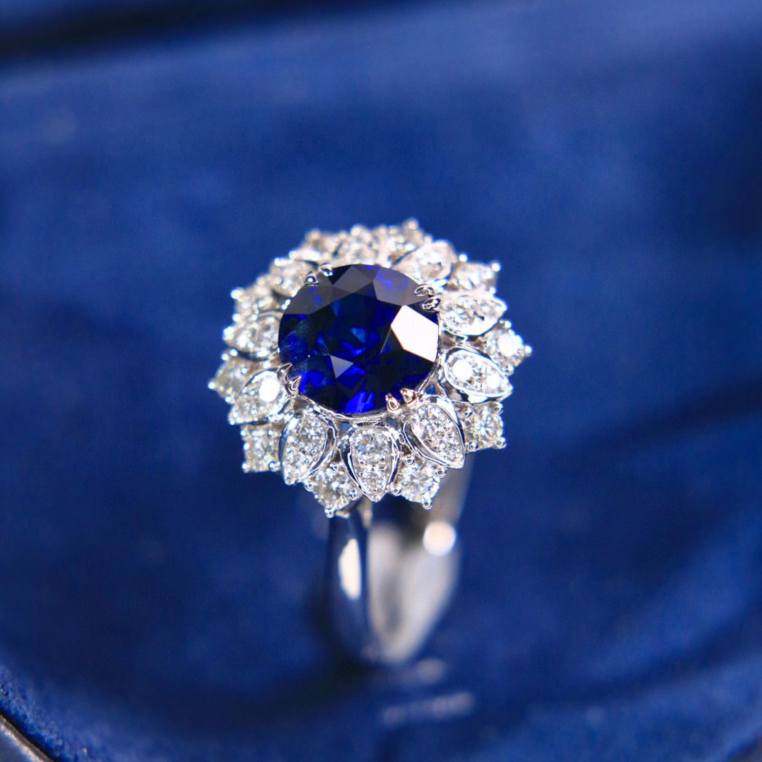 14k Gold 2.94 Ctw Natural Sapphire & Diamond Ring/pendant( Without Chain ) - 4