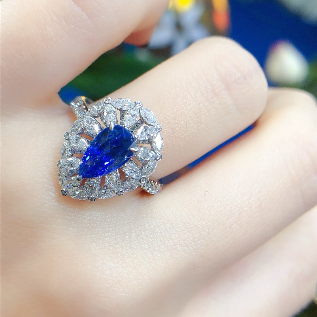 14k Gold 3.45 Ctw Natural Sapphire & Diamond Ring - 5