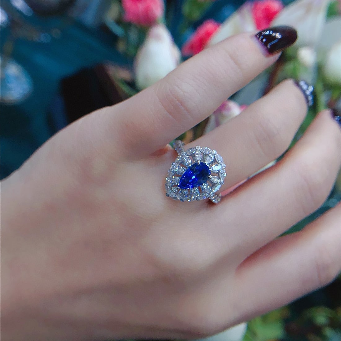 14k Gold 3.45 Ctw Natural Sapphire & Diamond Ring - 7