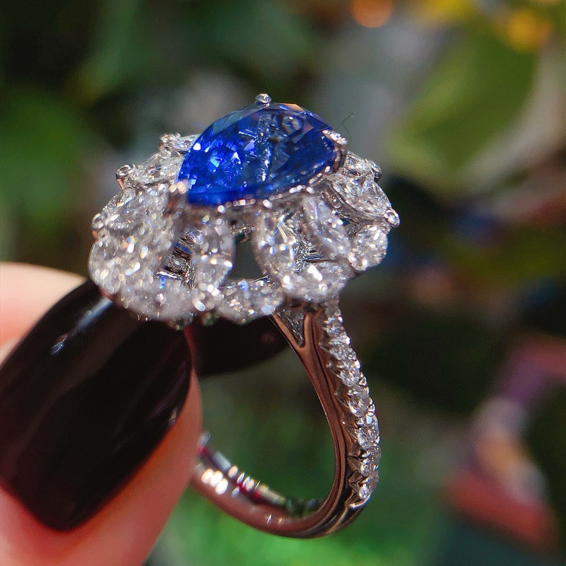 14k Gold 3.45 Ctw Natural Sapphire & Diamond Ring - 8