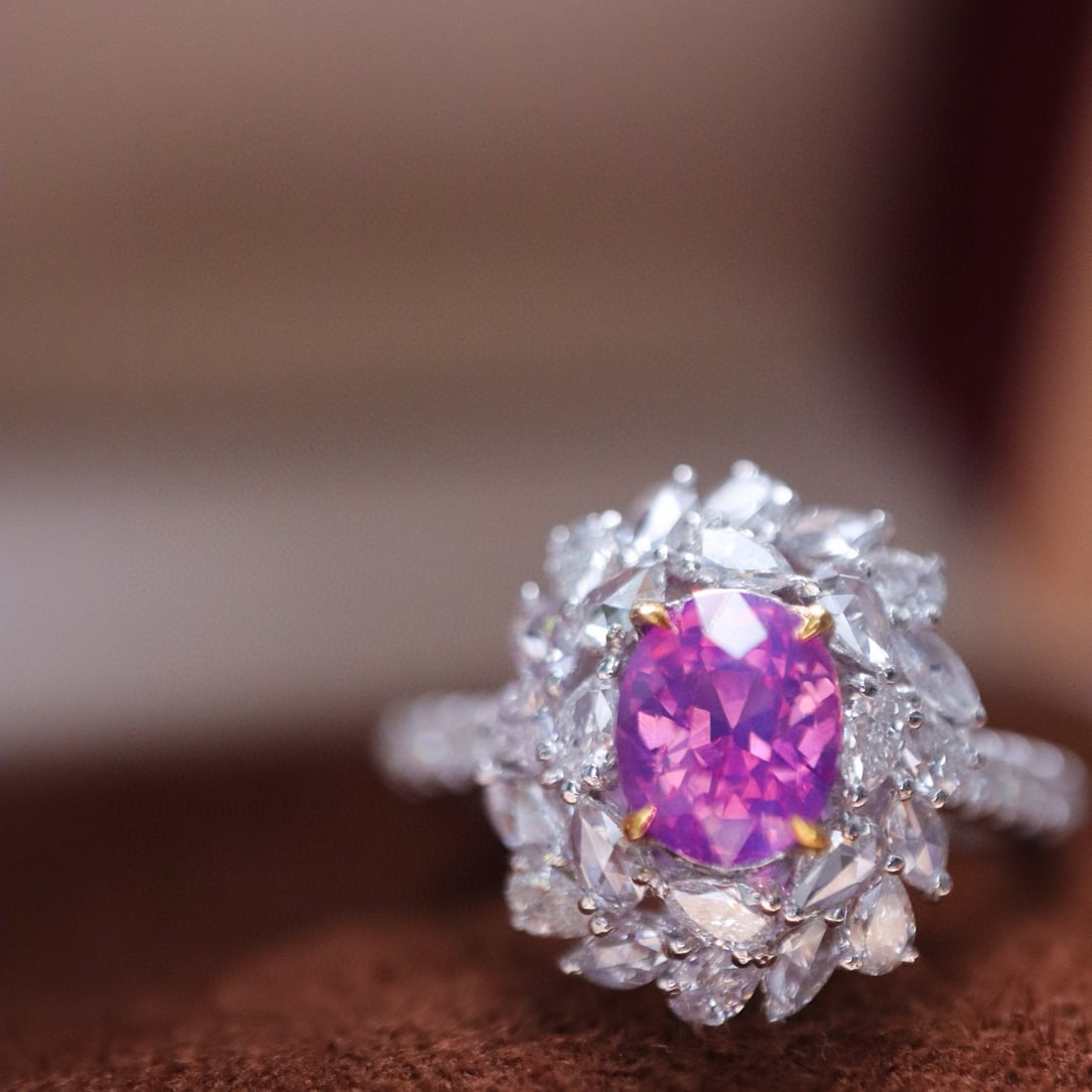 14k Gold 2.00 Ctw Natural Sapphire & Diamond Ring: Ref:231062187 // gold content:14k gold // ring size:7. 25us // // main gemstone:sapphire // shape:oval // carat weight:1. 08ct // color:purple // treatment:natural // // adjacent gemstone 2 :