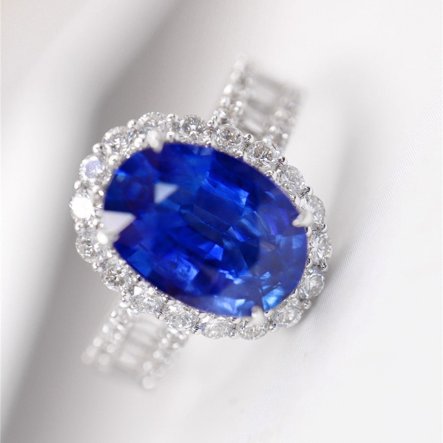14k Gold 3.41 Ctw Natural Sapphire & Diamond Ring - 3