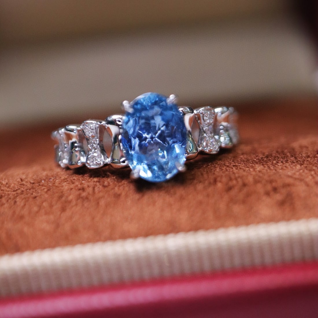 14k Gold 1.20 Ctw Natural Aquamarine & Diamond Ring - 2