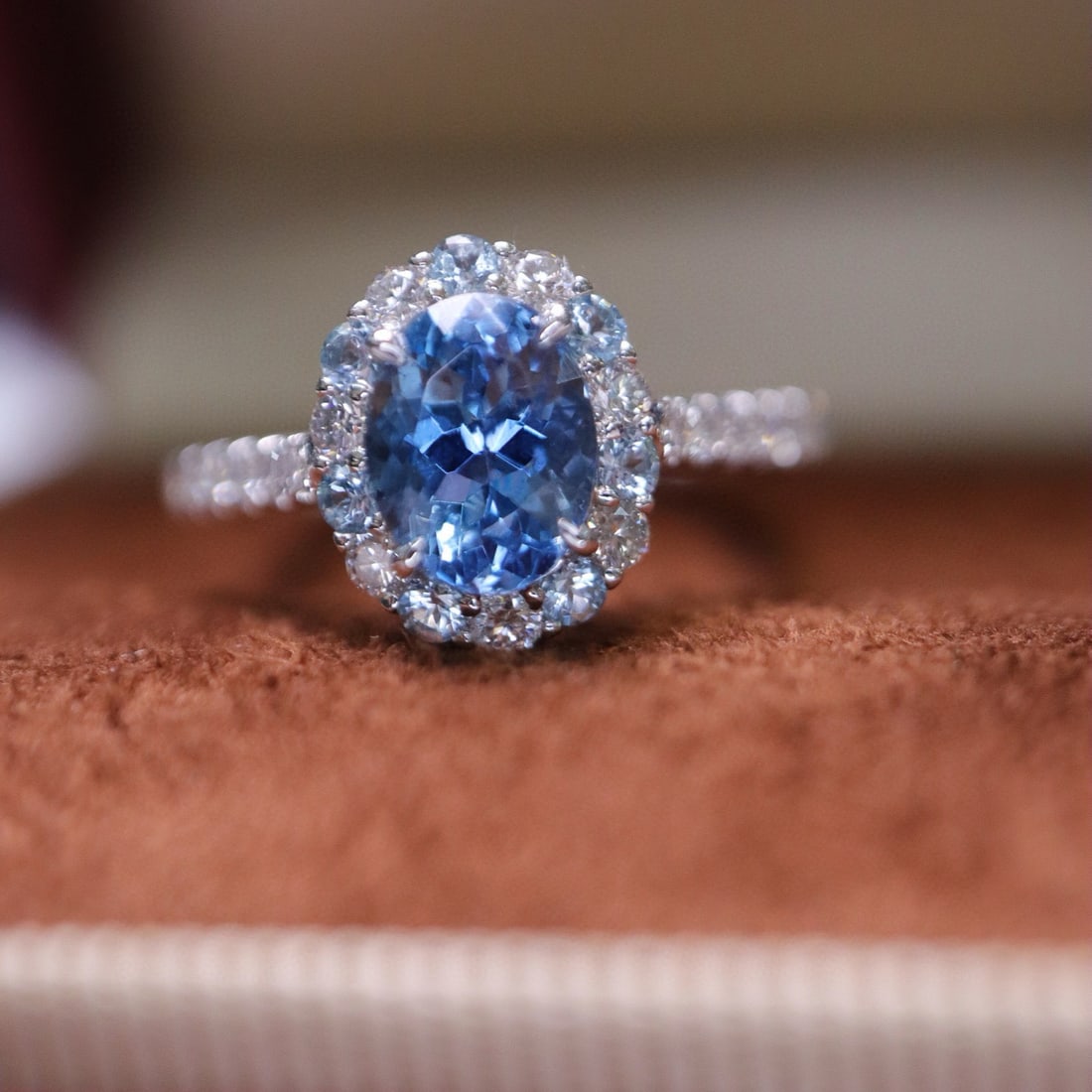 14k Gold 1.43 Ctw Natural Aquamarine & Diamond Ring - 2