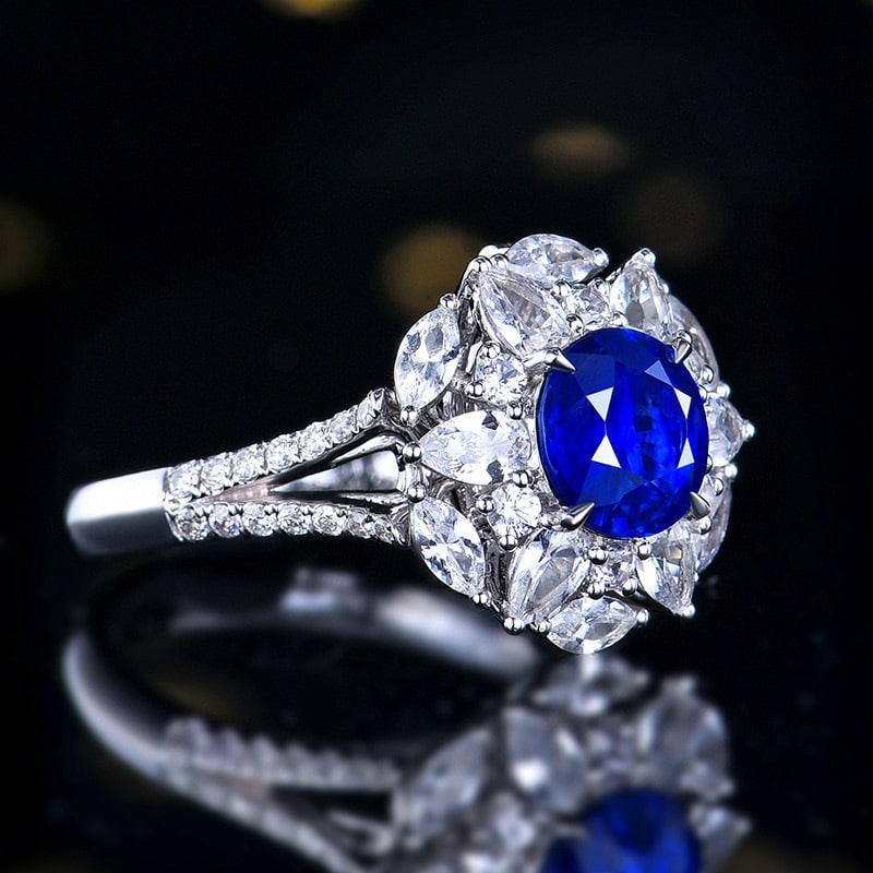 14k Gold 1.87 Ctw Natural Sapphire & Diamond Ring/pendant( Without Chain ) - 3