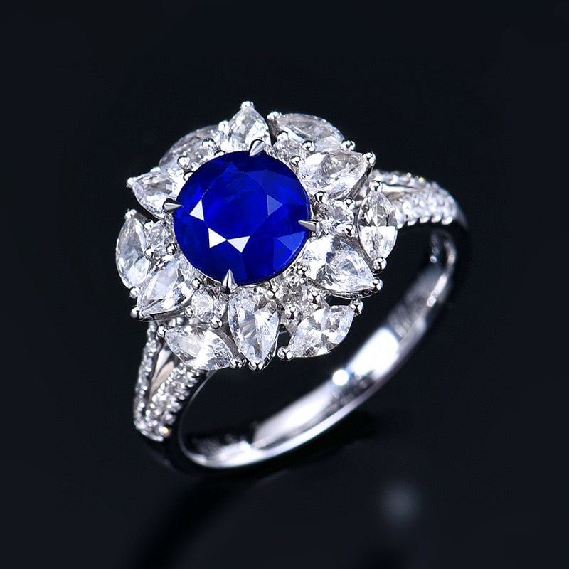 14k Gold 1.87 Ctw Natural Sapphire & Diamond Ring/pendant( Without Chain ) - 4