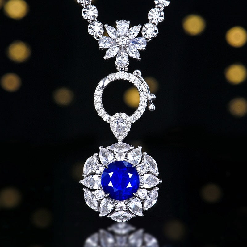 14k Gold 1.87 Ctw Natural Sapphire & Diamond Ring/pendant( Without Chain ) - 5