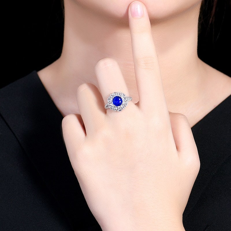 14k Gold 1.87 Ctw Natural Sapphire & Diamond Ring/pendant( Without Chain ) - 7