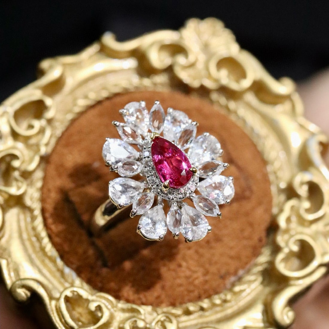 14k Gold 0.65 Ctw Natural Ruby & Diamond Ring - 2