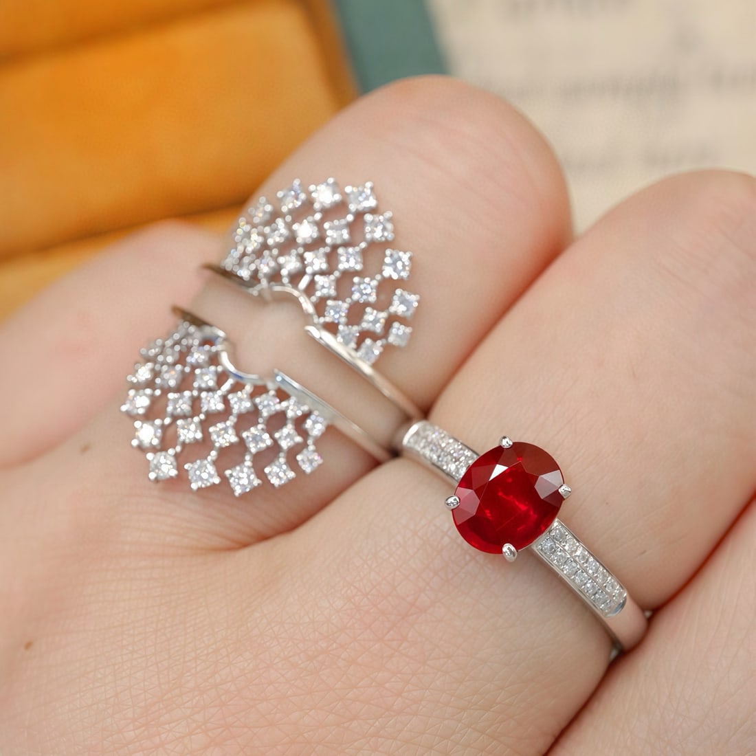 14k Gold 1.69 Ctw Natural Ruby & Diamond Ring - 7