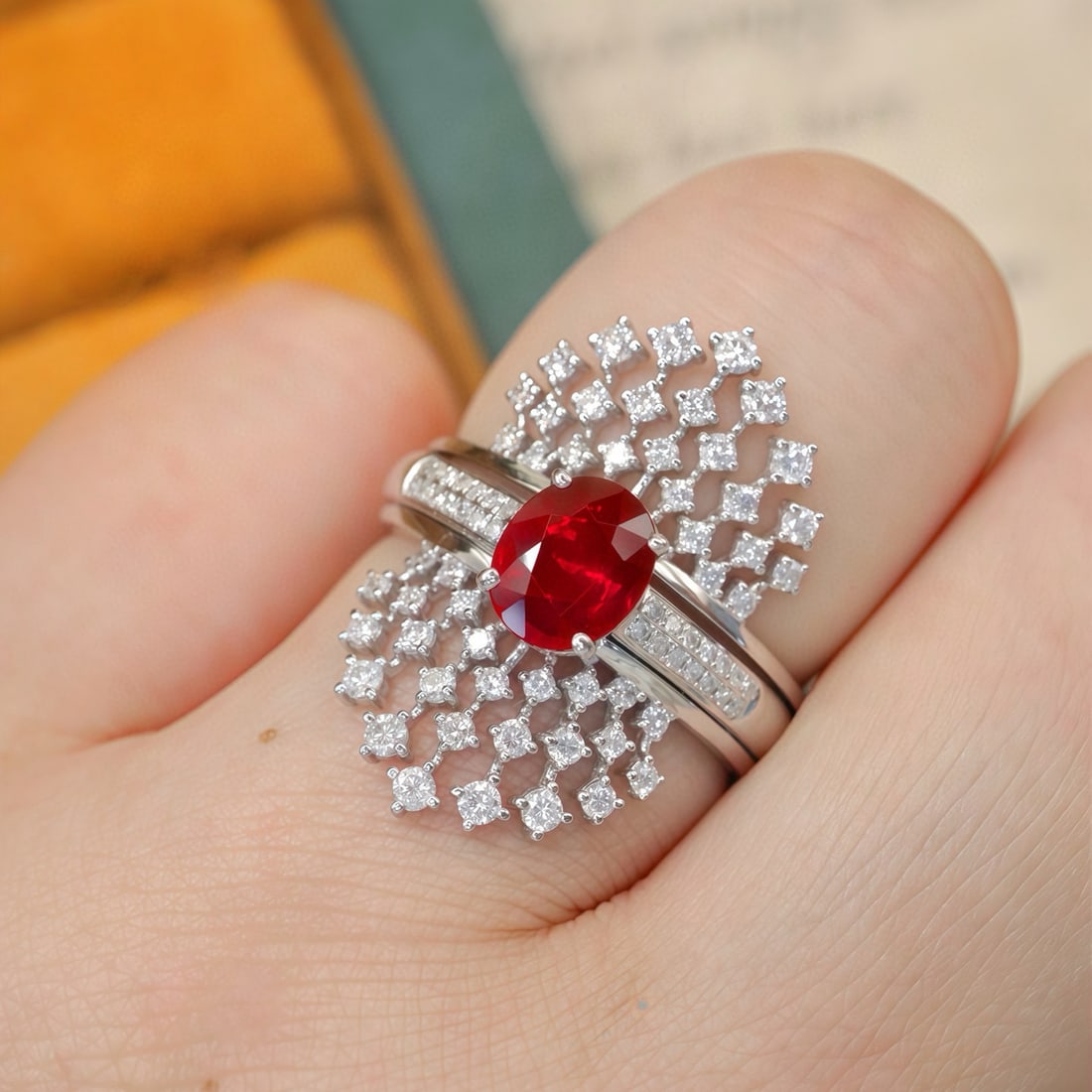 14k Gold 1.69 Ctw Natural Ruby & Diamond Ring - 8