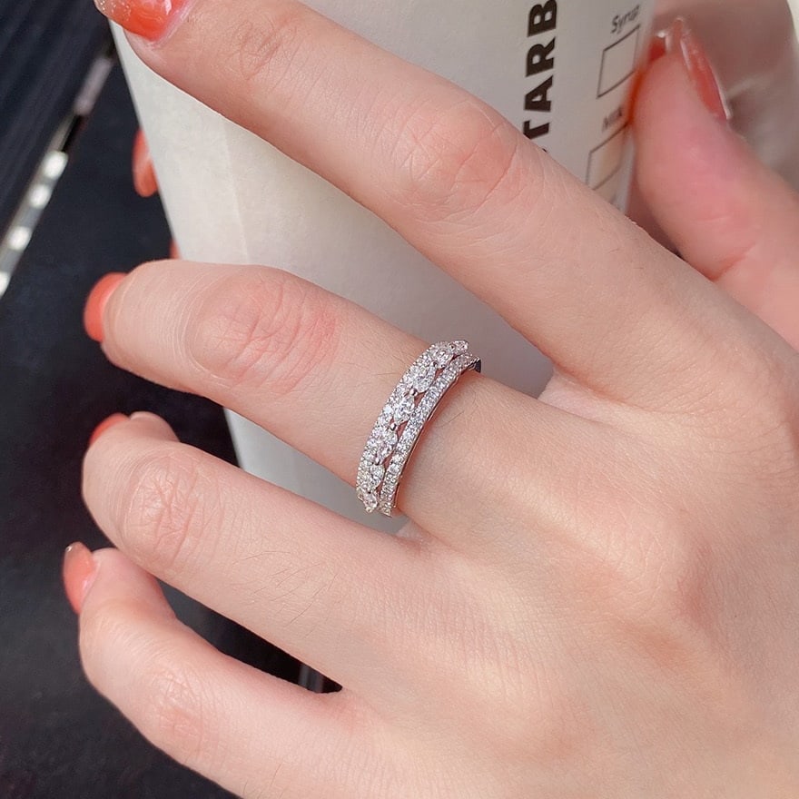 14k Gold 0.55 Ct Natural H Diamond Ring - 4