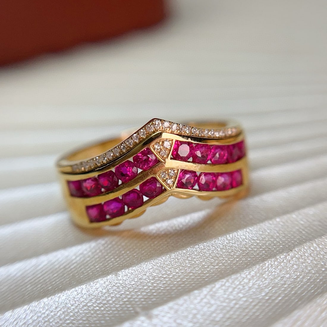 14k Gold 1.80 Ct Natural Ruby & Diamond Ring - 6
