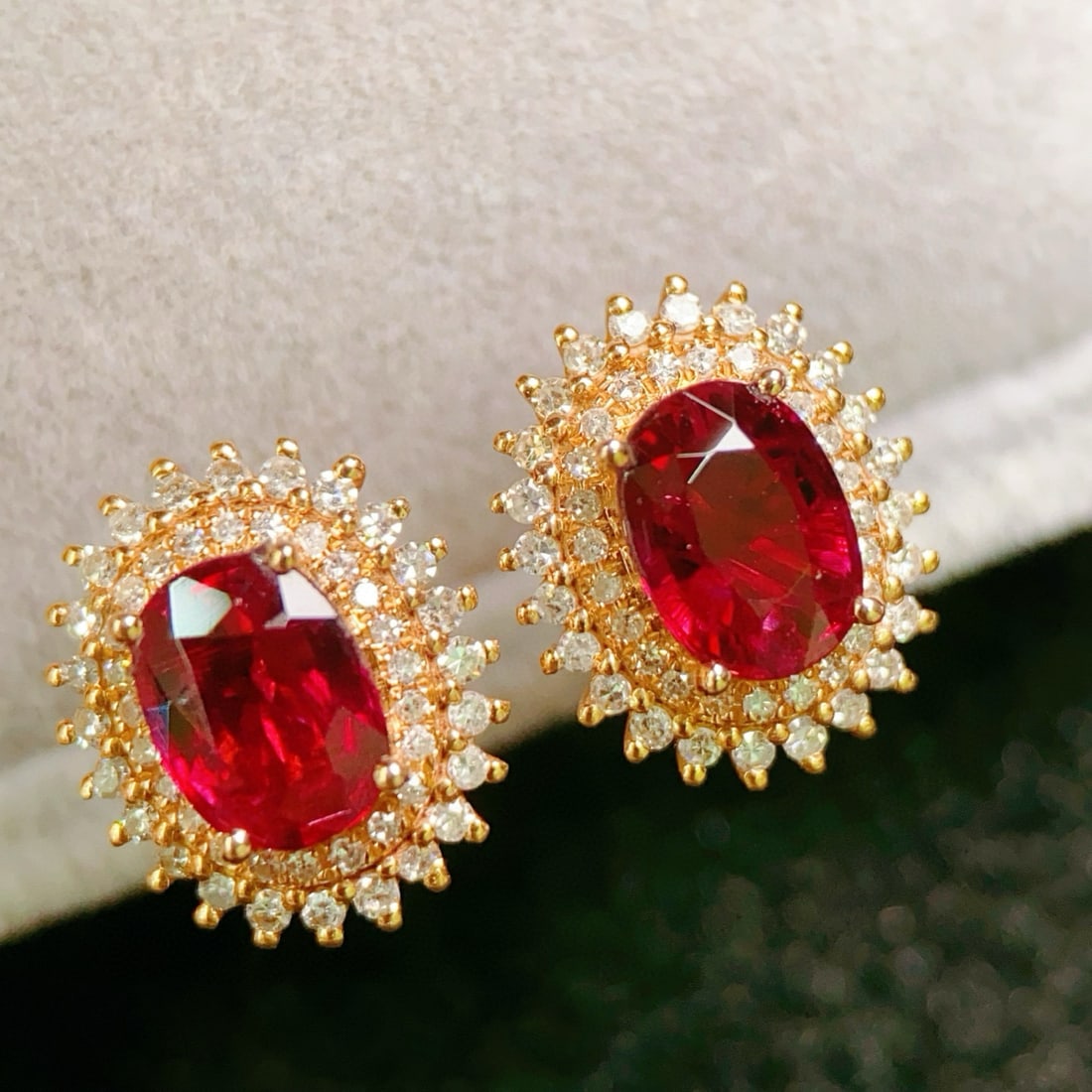 14k Gold 1.98 Ctw Natural Tourmaline & Diamond Earrings - 2