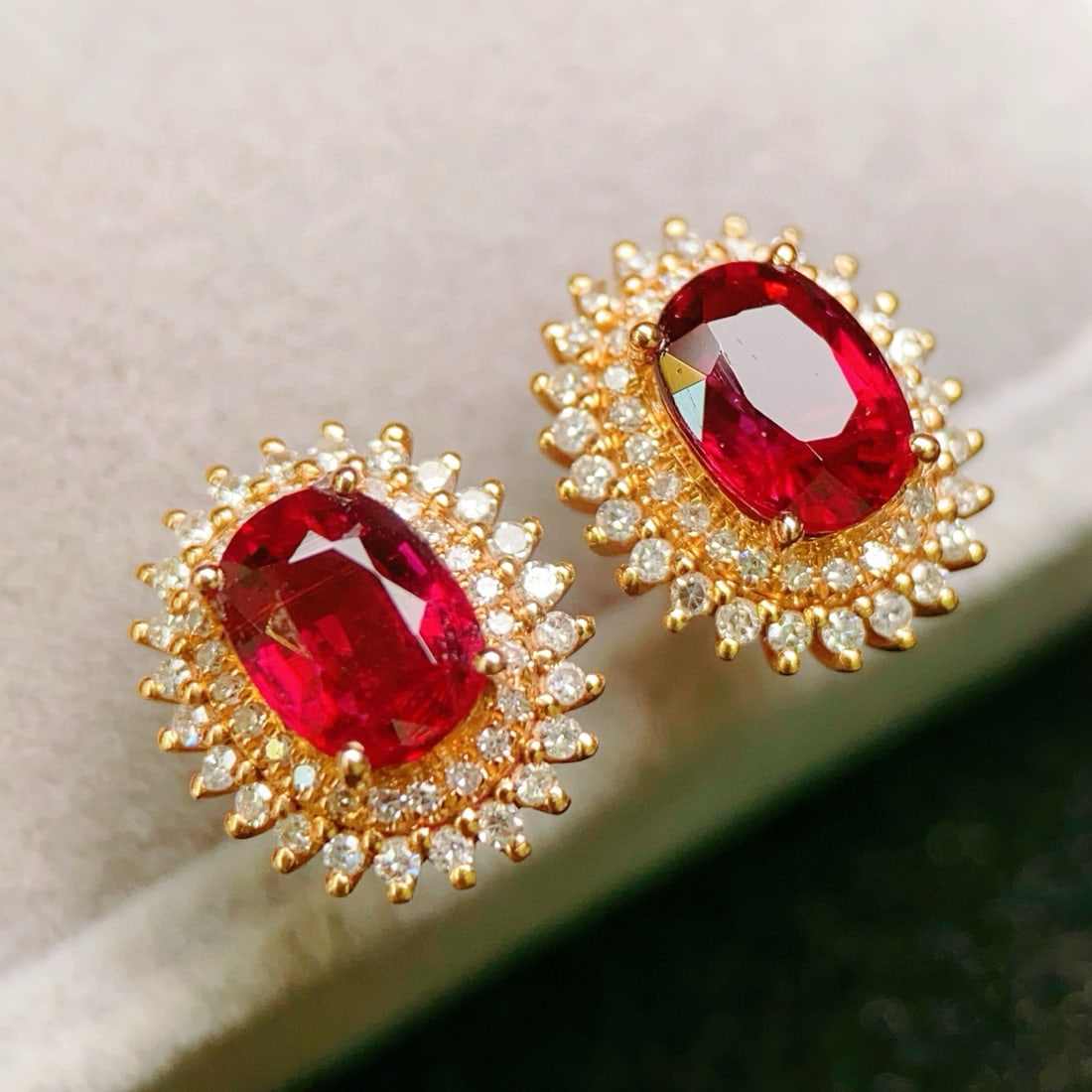 14k Gold 1.98 Ctw Natural Tourmaline & Diamond Earrings - 3