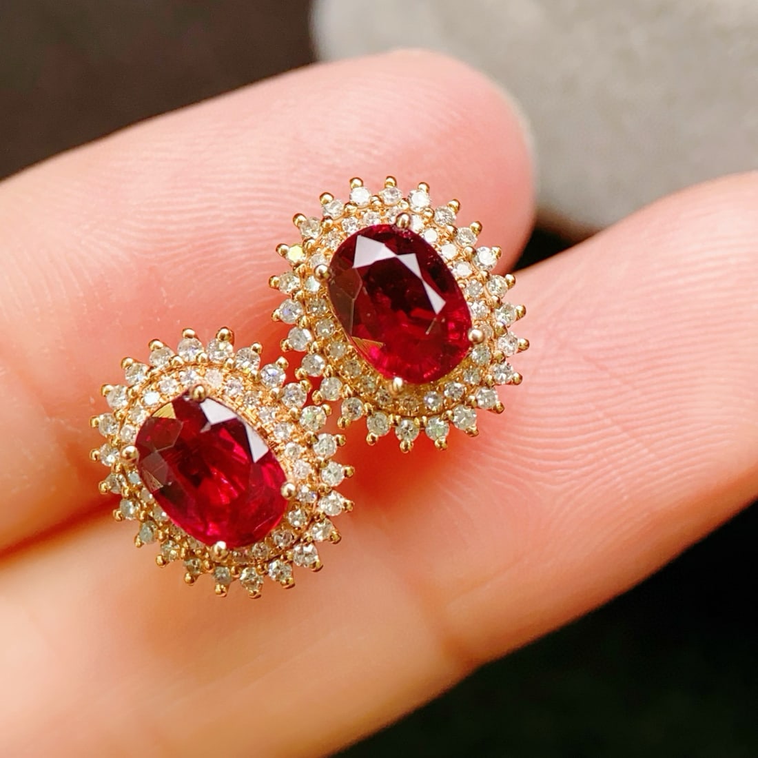 14k Gold 1.98 Ctw Natural Tourmaline & Diamond Earrings - 6