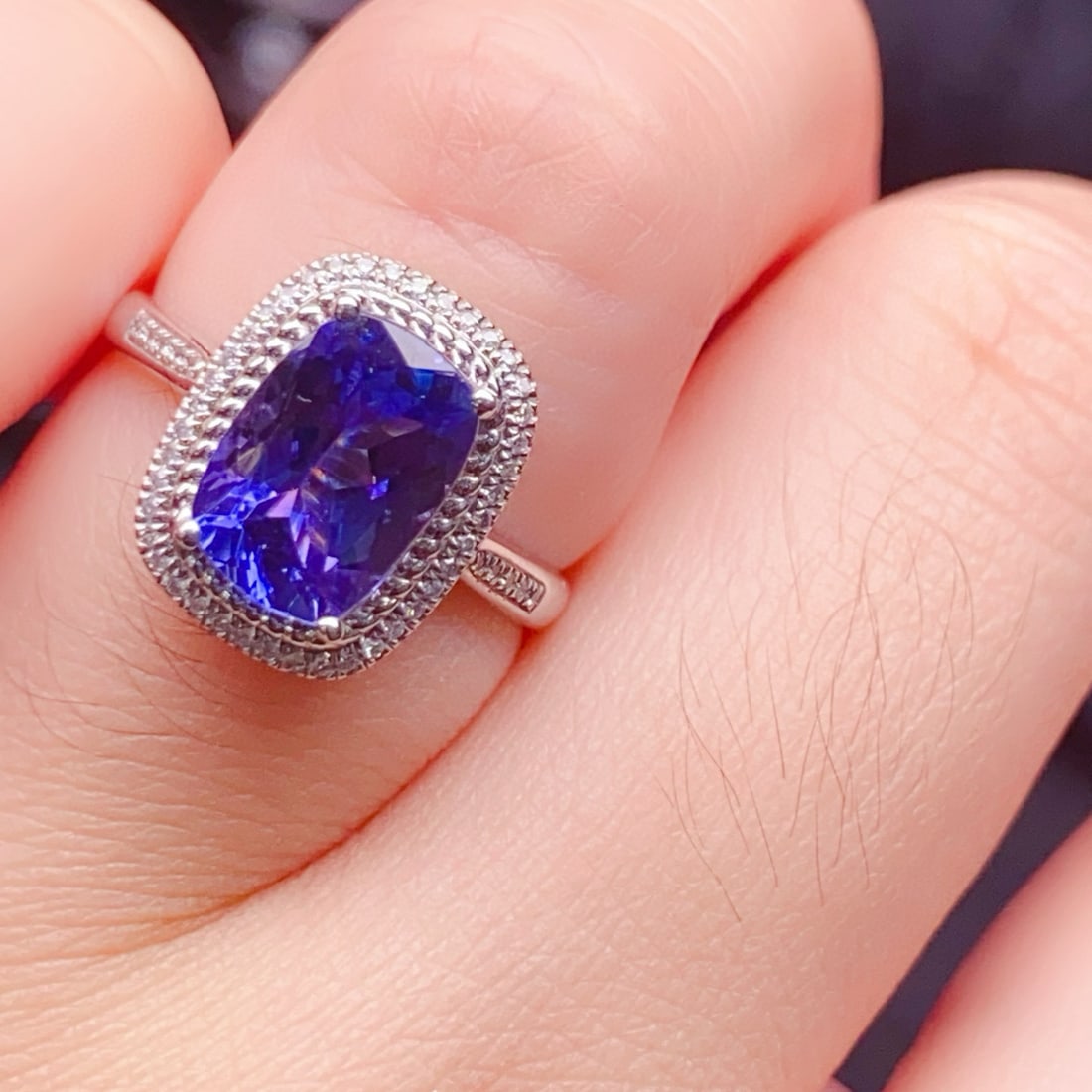 14k Gold 2.67 Ctw Natural Tanzanite & Diamond Ring - 6