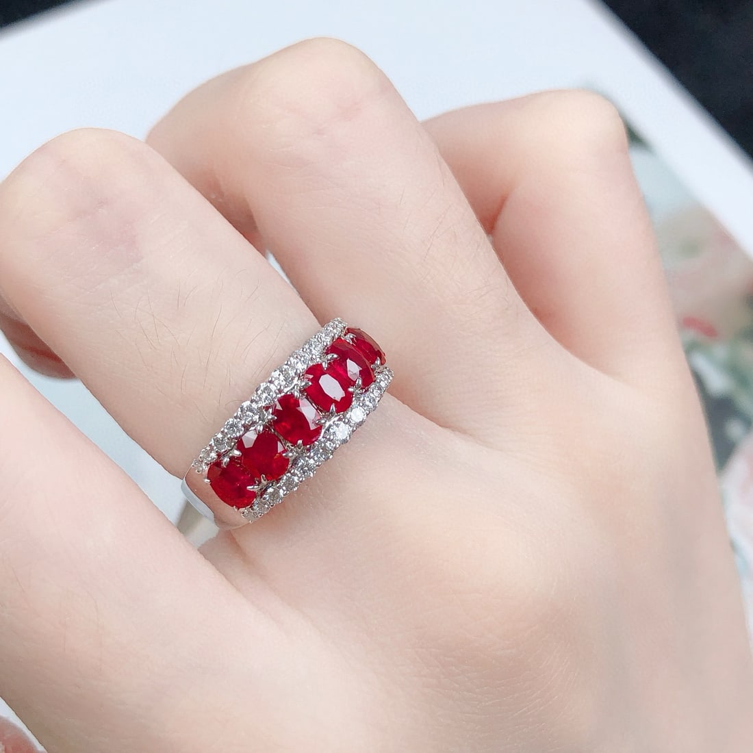 14k Gold 2.31 Ctw Natural Ruby & Diamond Ring - 6